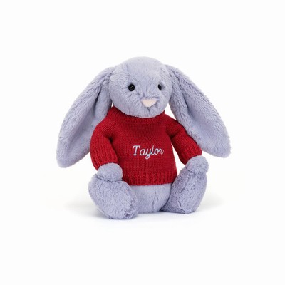 Jellycat Bashful Viola Bunny with Red Jumper Australia | 813207QAZ